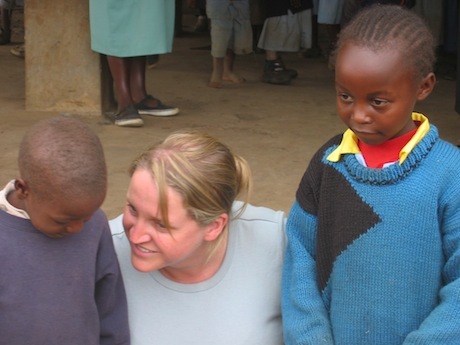 Making new friends in the local school